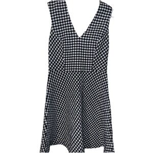Draper James Gingham A-Line Dress Nassau Navy Multi Size 4 Sleeveless V-Neck